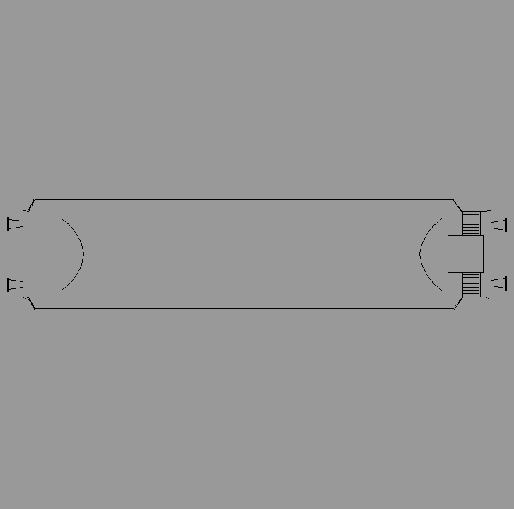 Bloque Autocad Vista de Vagón Tren diseño 08 en Planta